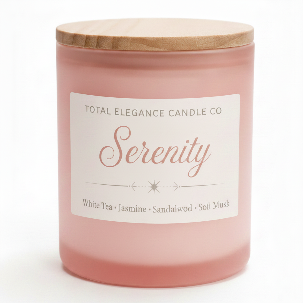 Serenity Candle — Tight Close-Up